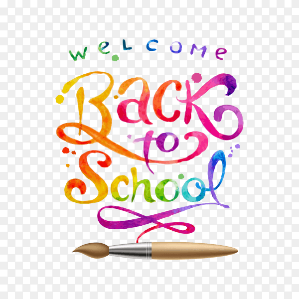Back to school banner design on transparent background PNG