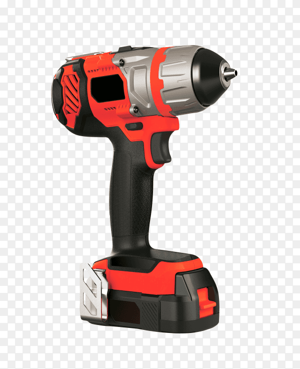 Battery powered screwdriver on transparent background PNG