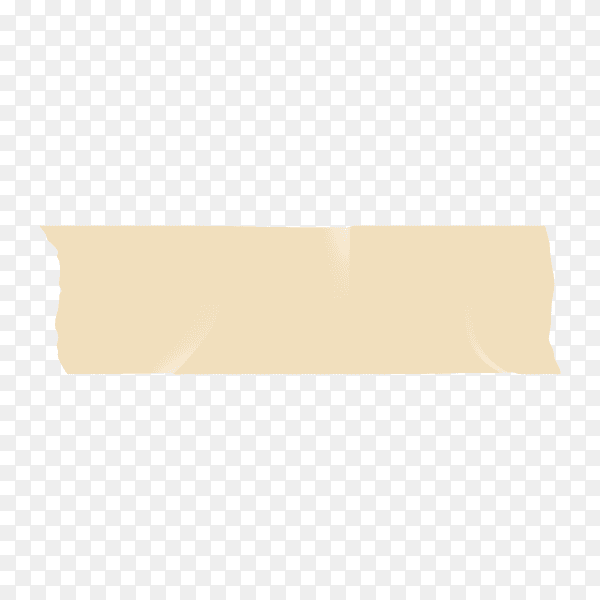 Beige adhesive or masking tape piece with torn edge realistic style isolated on transparent background PNG