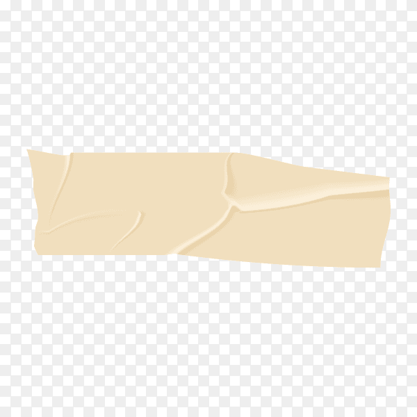 Beige adhesive or masking tape piece with torn edge realistic style on transparent background PNG