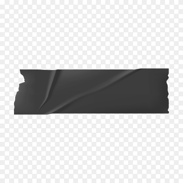 Black Adhesive Isolated Scotch Sticky Tape Piece on transparent background PNG