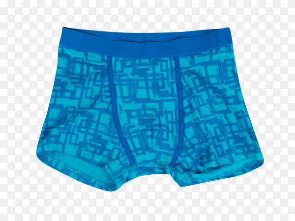 Blue boxer for man on transparent background PNG
