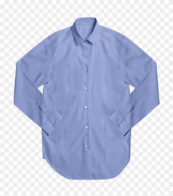Blue formal shirt isolated on transparent background PNG