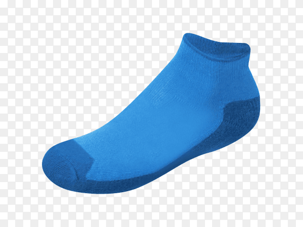 Blue sock isolated on transparent background PNG