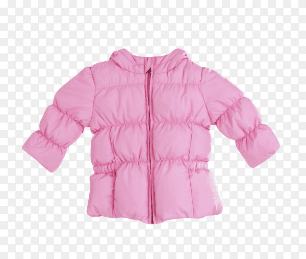 Bright children pink jacket on transparent background PNG