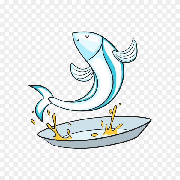 Cartoon fish on transparent background PNG