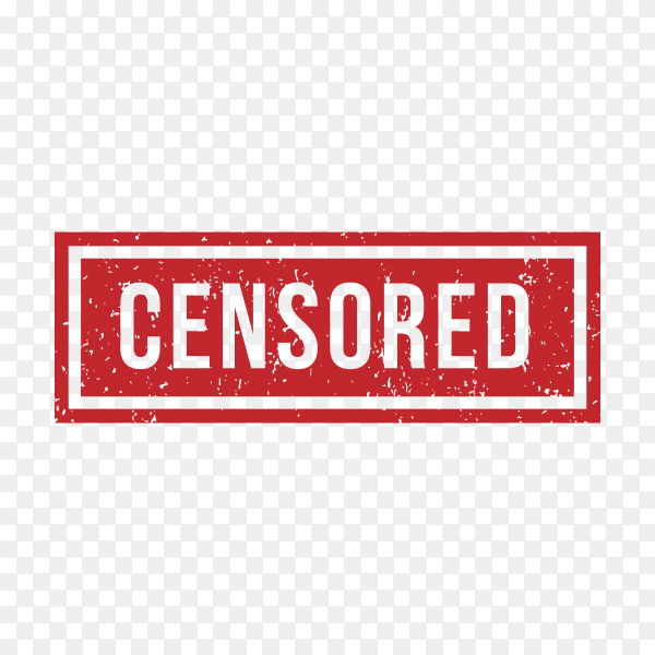 Censored Rubber Stamp on transparent background PNG