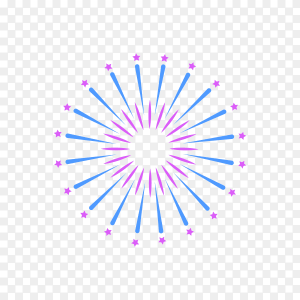 Colorful firework display on transparent background PNG