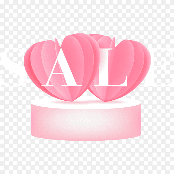 Creative valentines sale banner on transparent background PNG