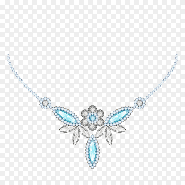 Diamond necklace on transparent background PNG
