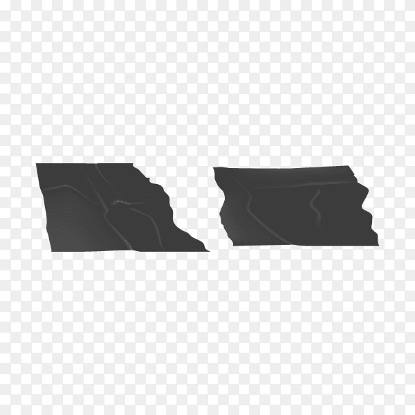 Duct adhesive tape black realistic isolated on transparent background PNG