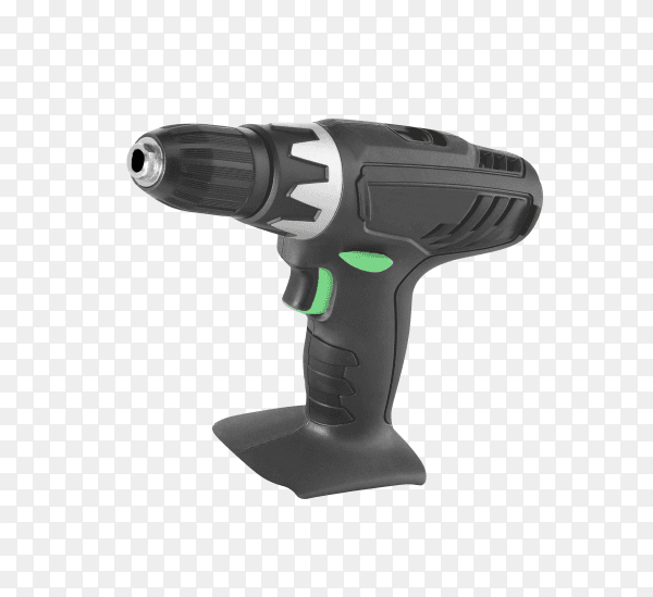Electric screwdriver on the battery on transparent background PNG