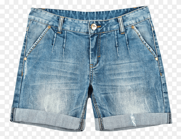 Fashion short jean pants for women isolated on transparent background PNG