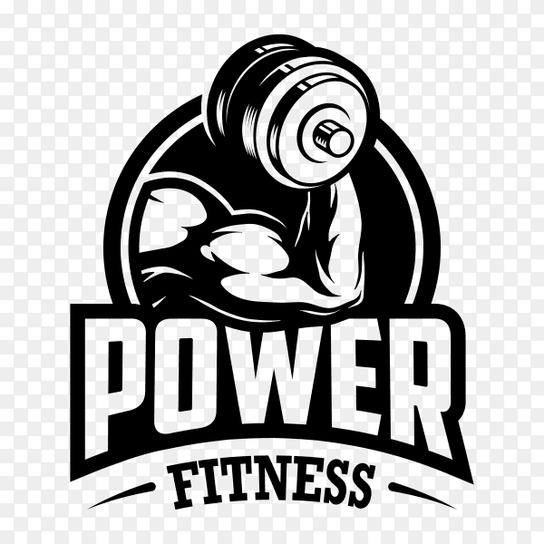 Fitness Gym logo design template on transparent background PNG