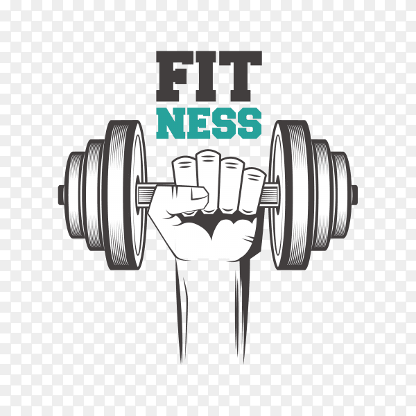 Fitness center logo design on transparent background PNG