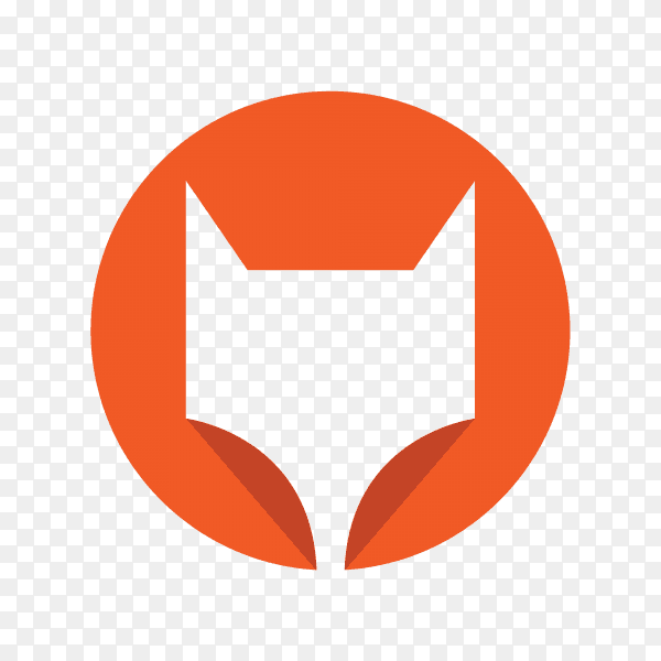 Fox logo template on transparent background PNG