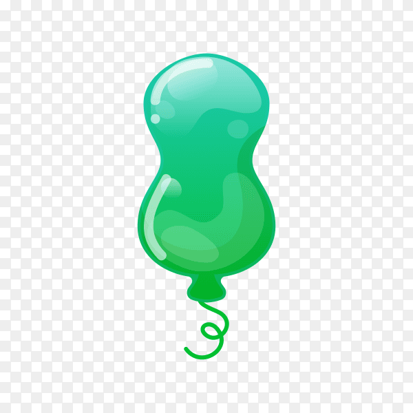 Green Balloon isolated on transparent background PNG
