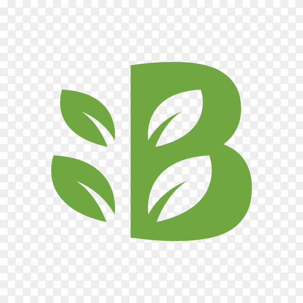 Green logo of letter B on transparent background PNG