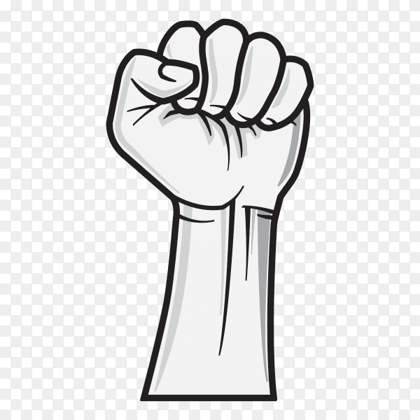 Hand clenched power strength logo on transparent background PNG