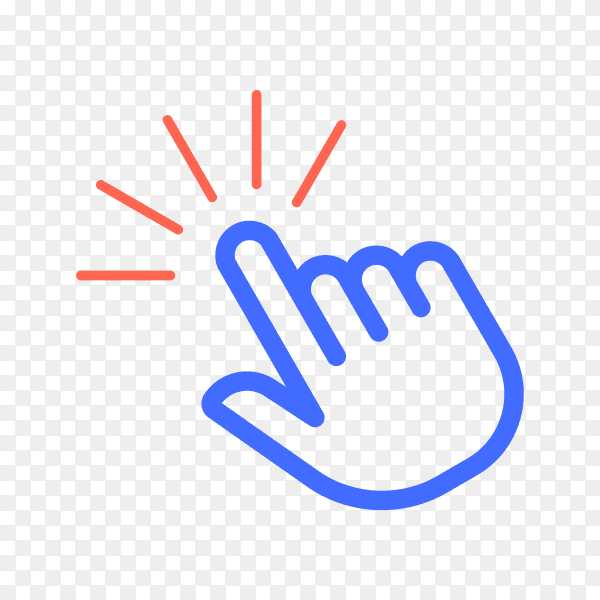 Hand click icon . pointer icon . hand cursor icon on transparent background PNG