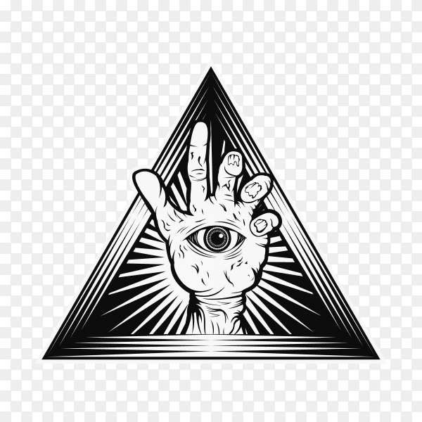 Hand zombie illustration on transparent background PNG