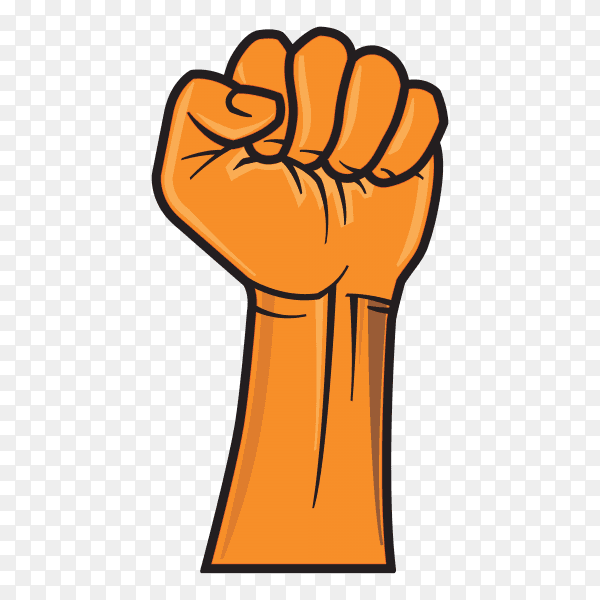 Illustration of an upward fist on transparent background PNG