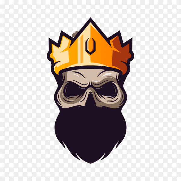 King skull on transparent background PNG