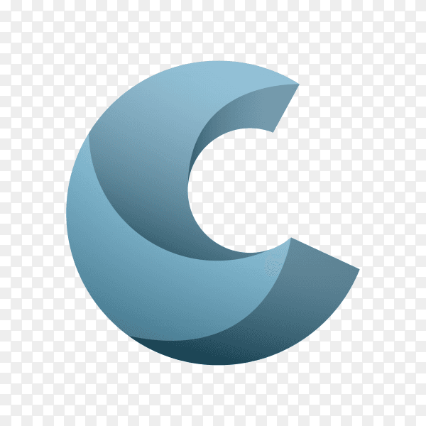 Letter C Logo Design on transparent background PNG