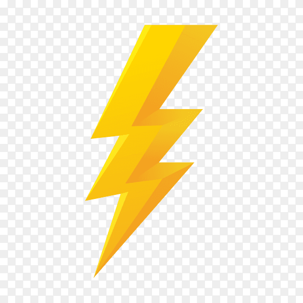 Lightning bolt icon on transparent background PNG