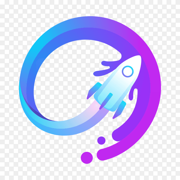 Logo template with abstract shapes on transparent PNG