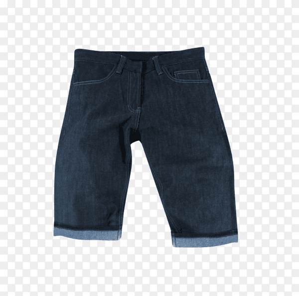 Male jeans shorts isolated on transparent background PNG