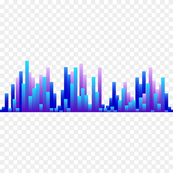 Modern sound wave equalizer illustration on transparent background PNG
