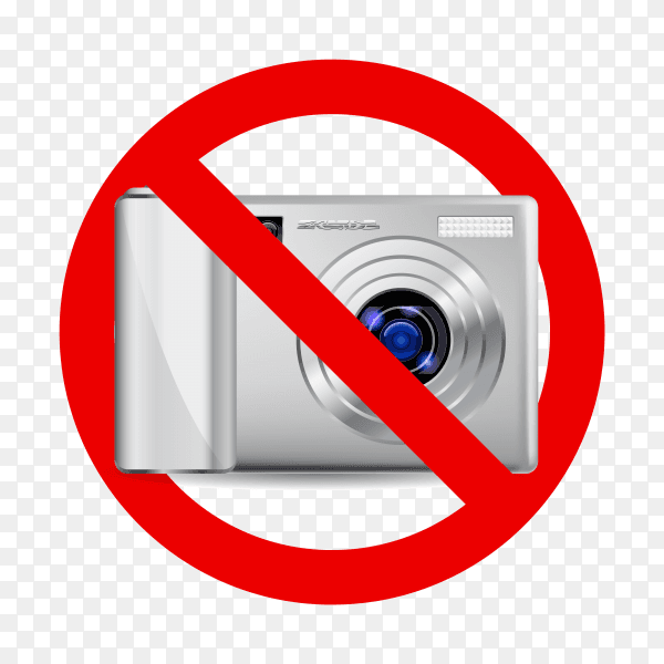No camera sign on transparent background PNG