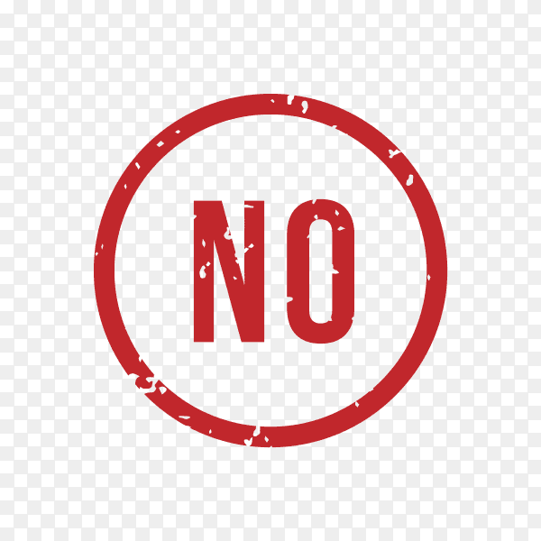 No rubber stamp Isolated on transparent background PNG