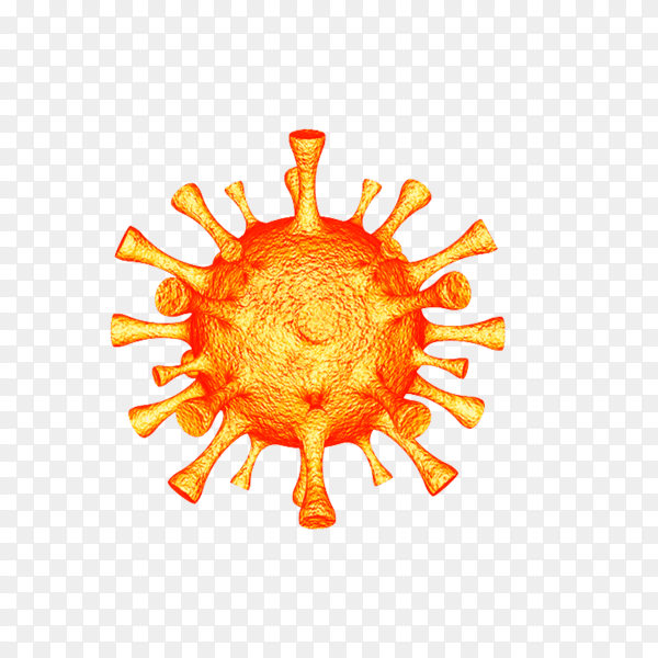 Orange Coronavirus icon on transparent background PNG