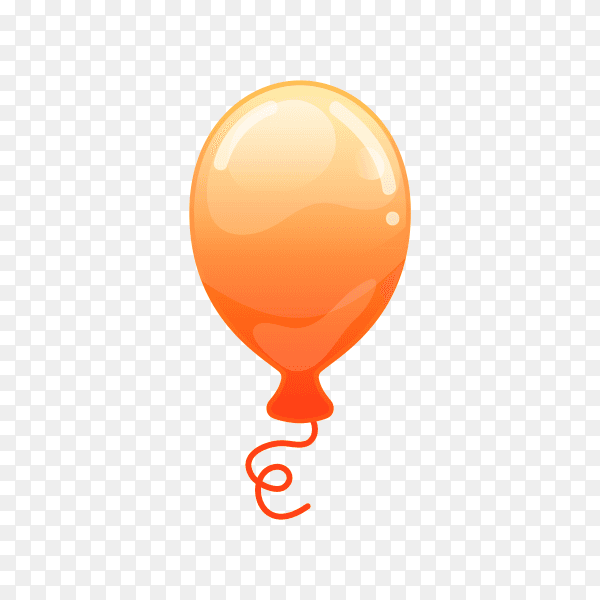Orange balloon on transparent background PNG