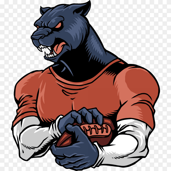 Panther football isolated on transparent background PNG