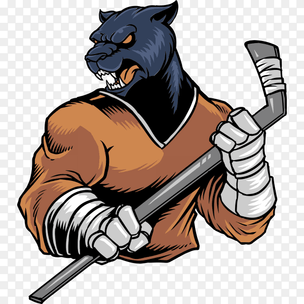 Panther hockey on transparent background PNG