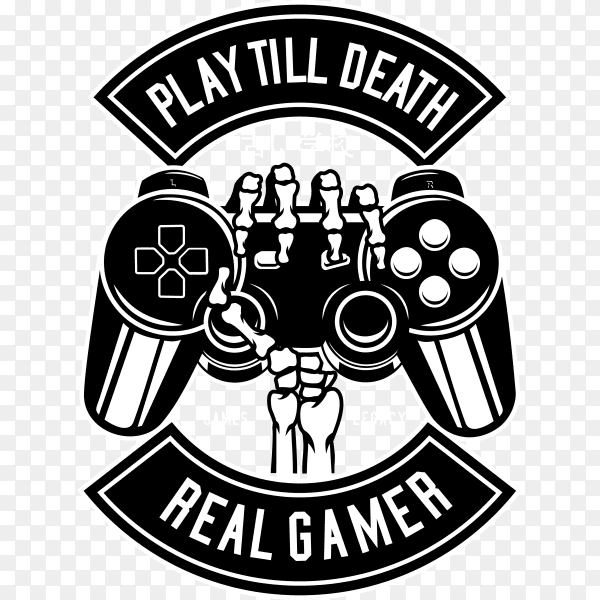 Play till death logo on transparent background PNG