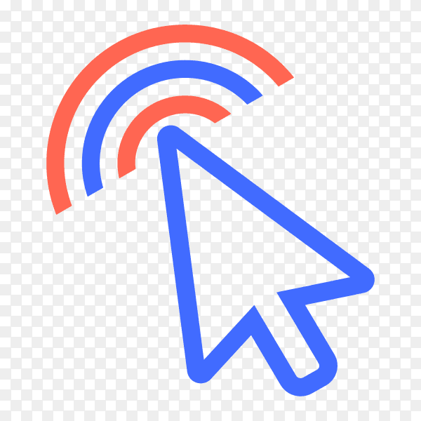 Pointer click icon on transparent background PNG