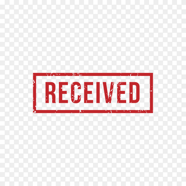 Received Stamp Rubber Grunge on transparent background PNG