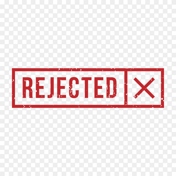 Rejected Stamp Rubber Grunge on transparent background PNG