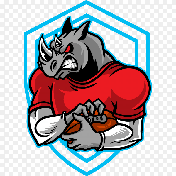 Rhino football on transparent background PNG