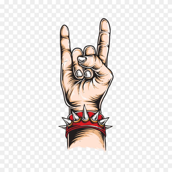 Rock n roll hand on transparent background PNG