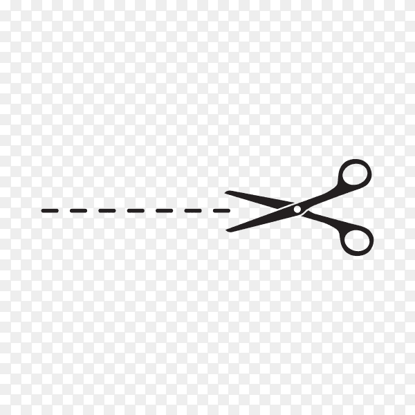 Scissor symbol illustration on transparent background PNG