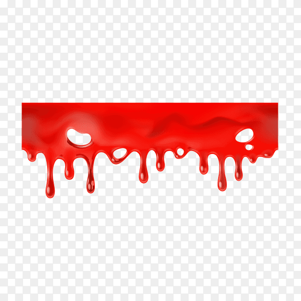 Seamless dripping blood isolated on transparent background PNG