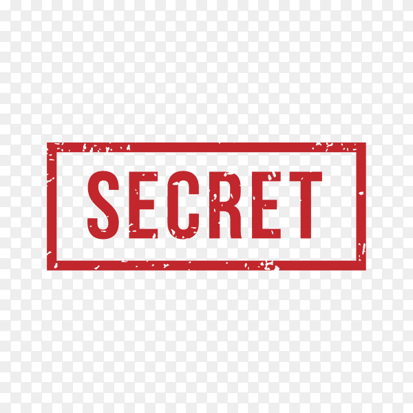 Secret Stamp Rubber Grunge on transparent background PNG