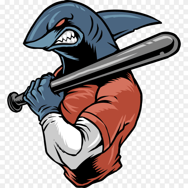 Shark baseball on transparent background PNG