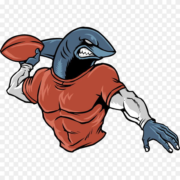 Shark football isolated on transparent background PNG