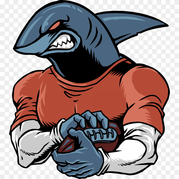 Shark football on transparent background PNG